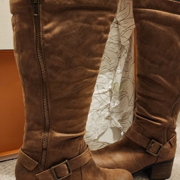 Crown Vintage Chelie Tall Brown Leather Boots - Sz 11 - Picture 3 of 13